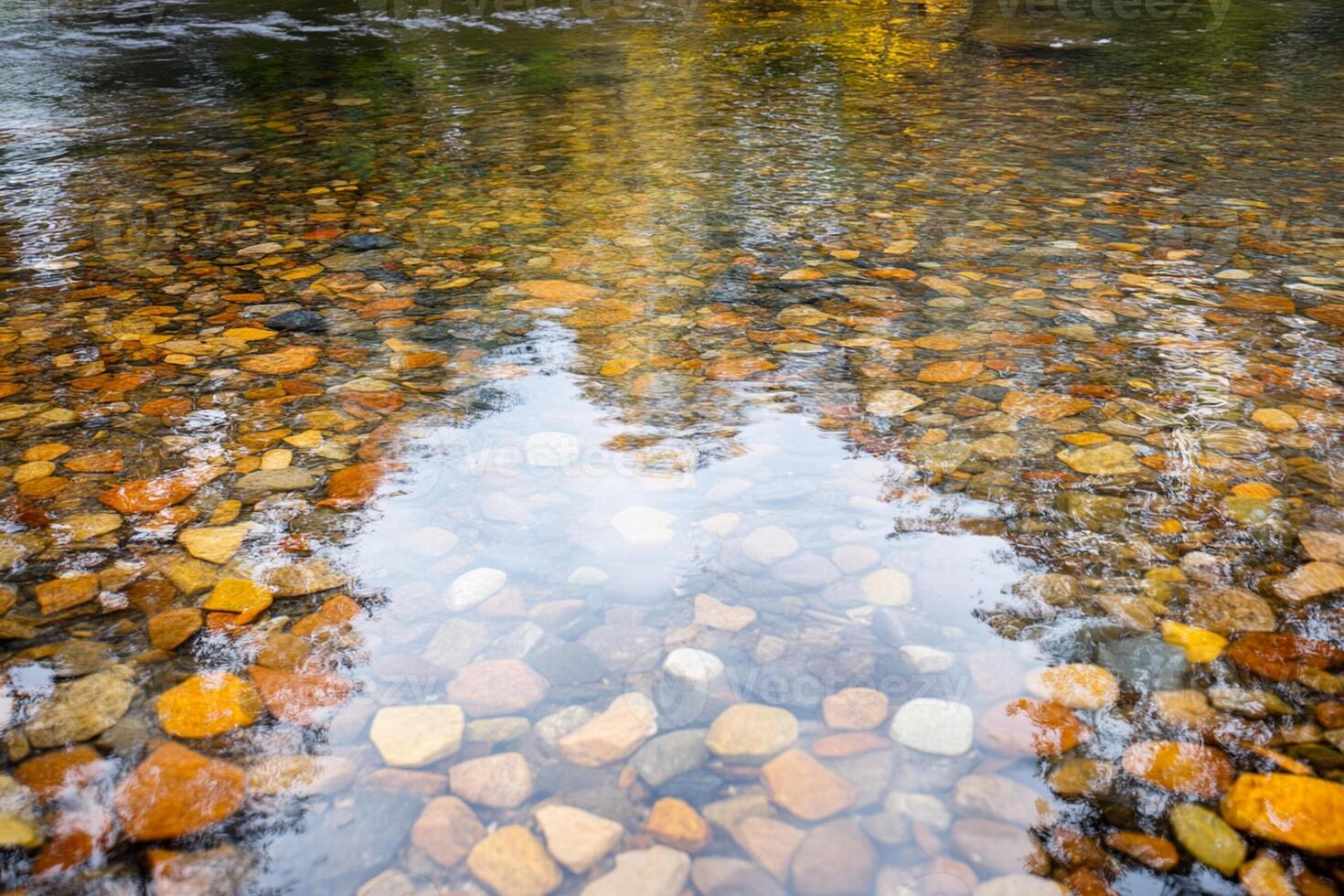A river with rocks and water in the foreground photo