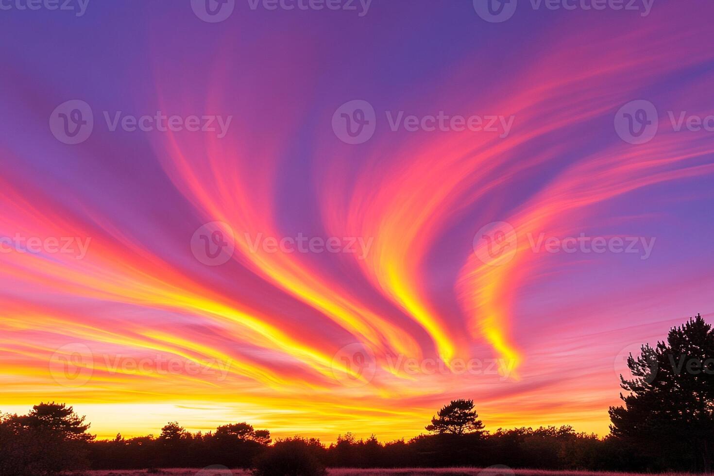 A colorful sunset with clouds in the sky photo