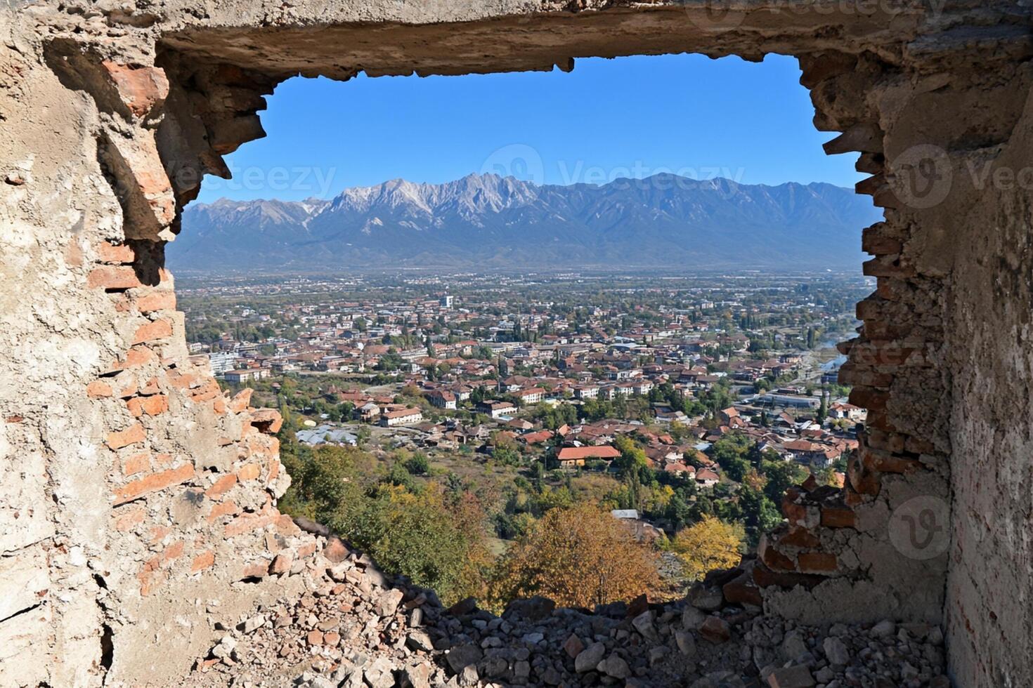 A window in a wall photo