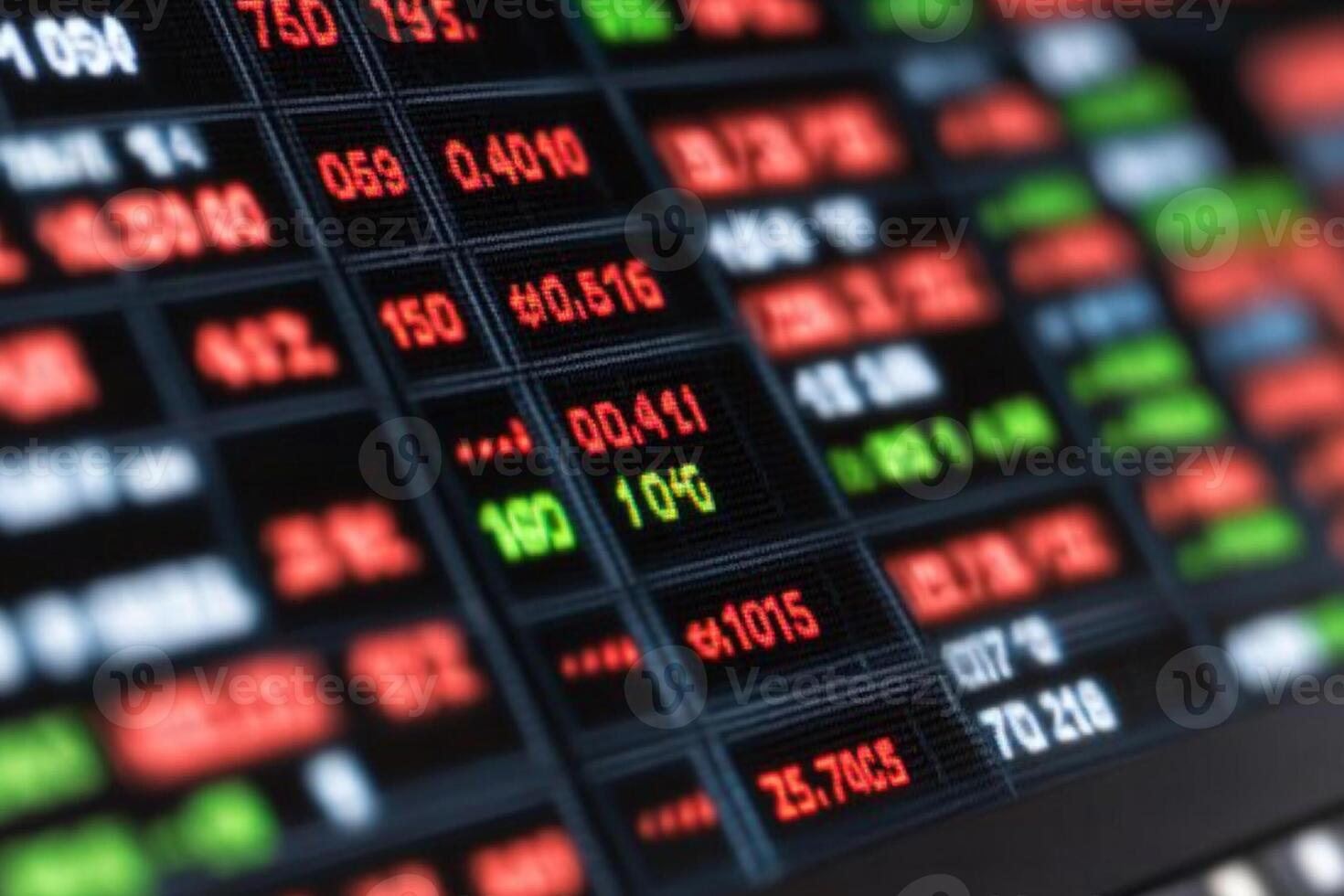 Stock market trading screen with many different types of data photo