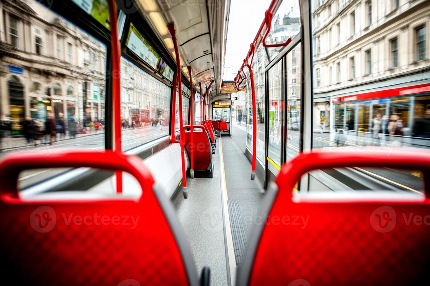 A view of a bus from inside photo