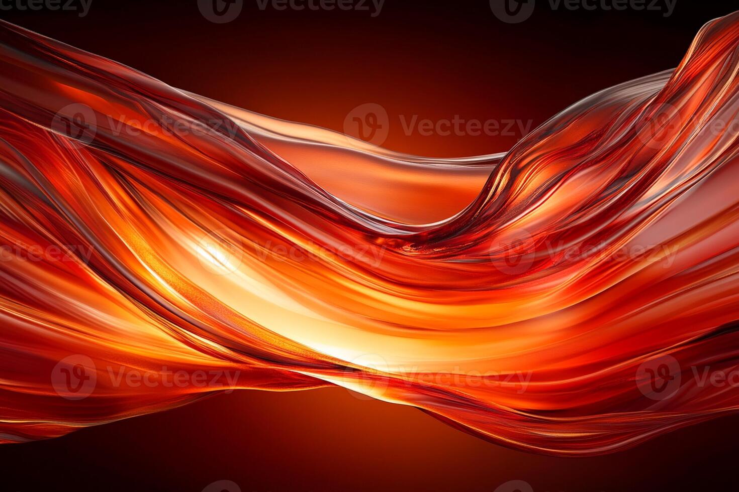 Abstract red and orange waves on a black background photo