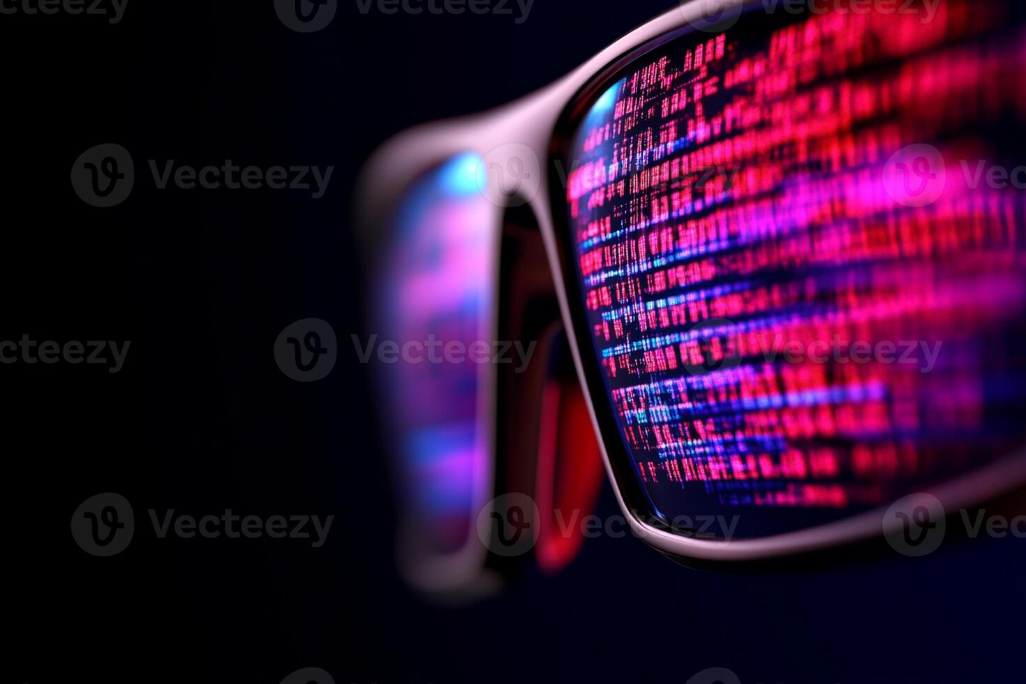 Glasses with a computer code on them photo