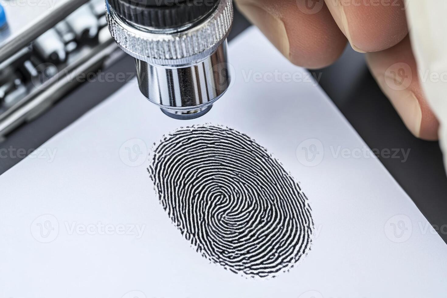 Fingerprinting with a microscope photo