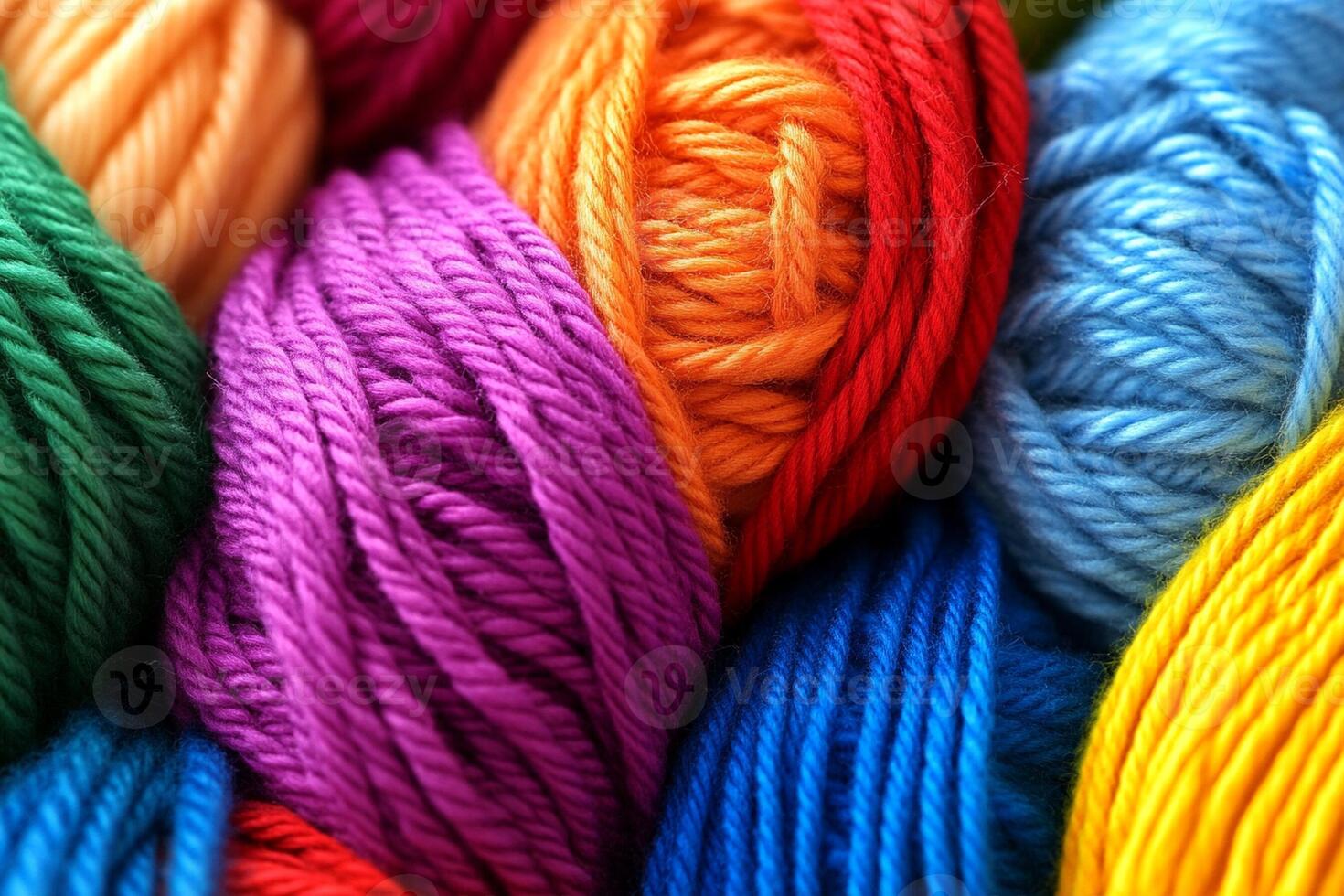 Colorful yarns in a pile photo