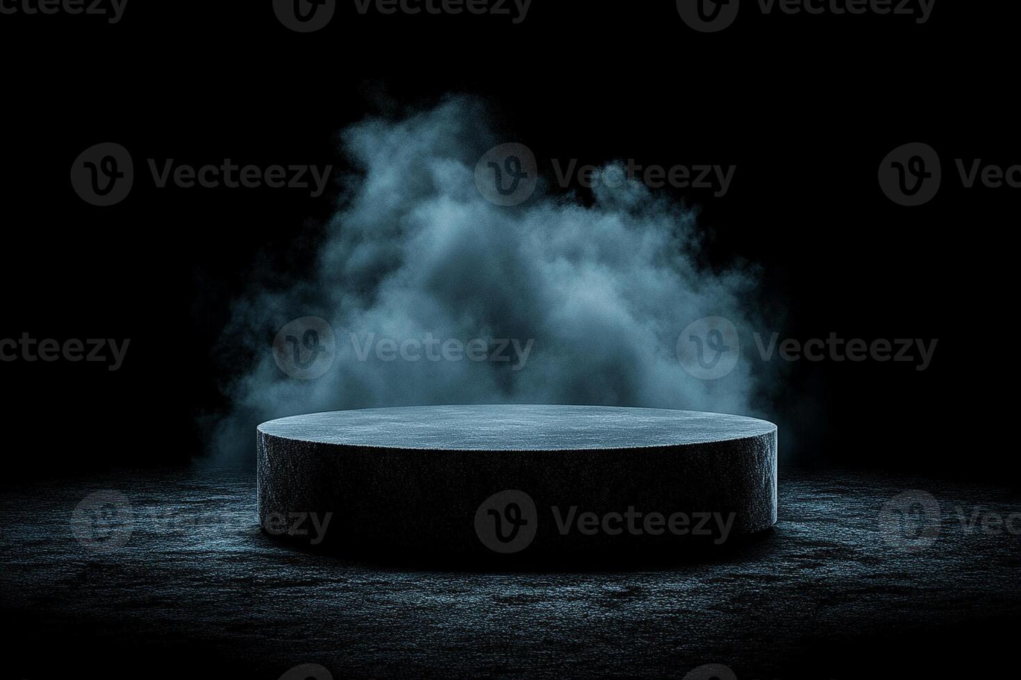 A round table with smoke coming out of it photo