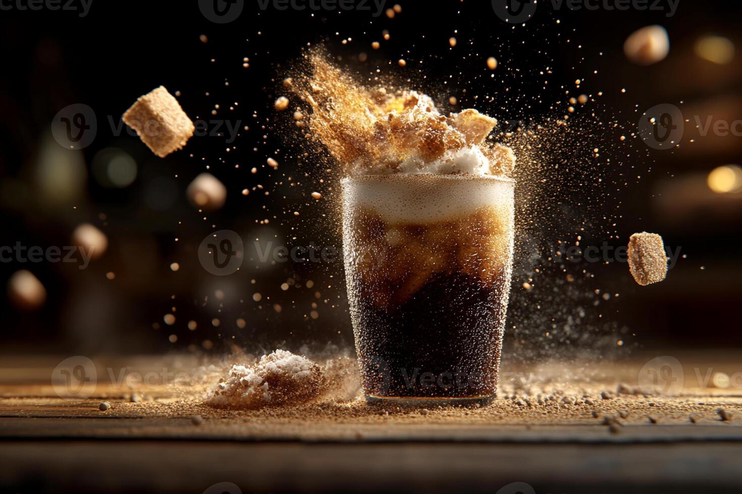 An ice cream drink with a splash of ice cream photo