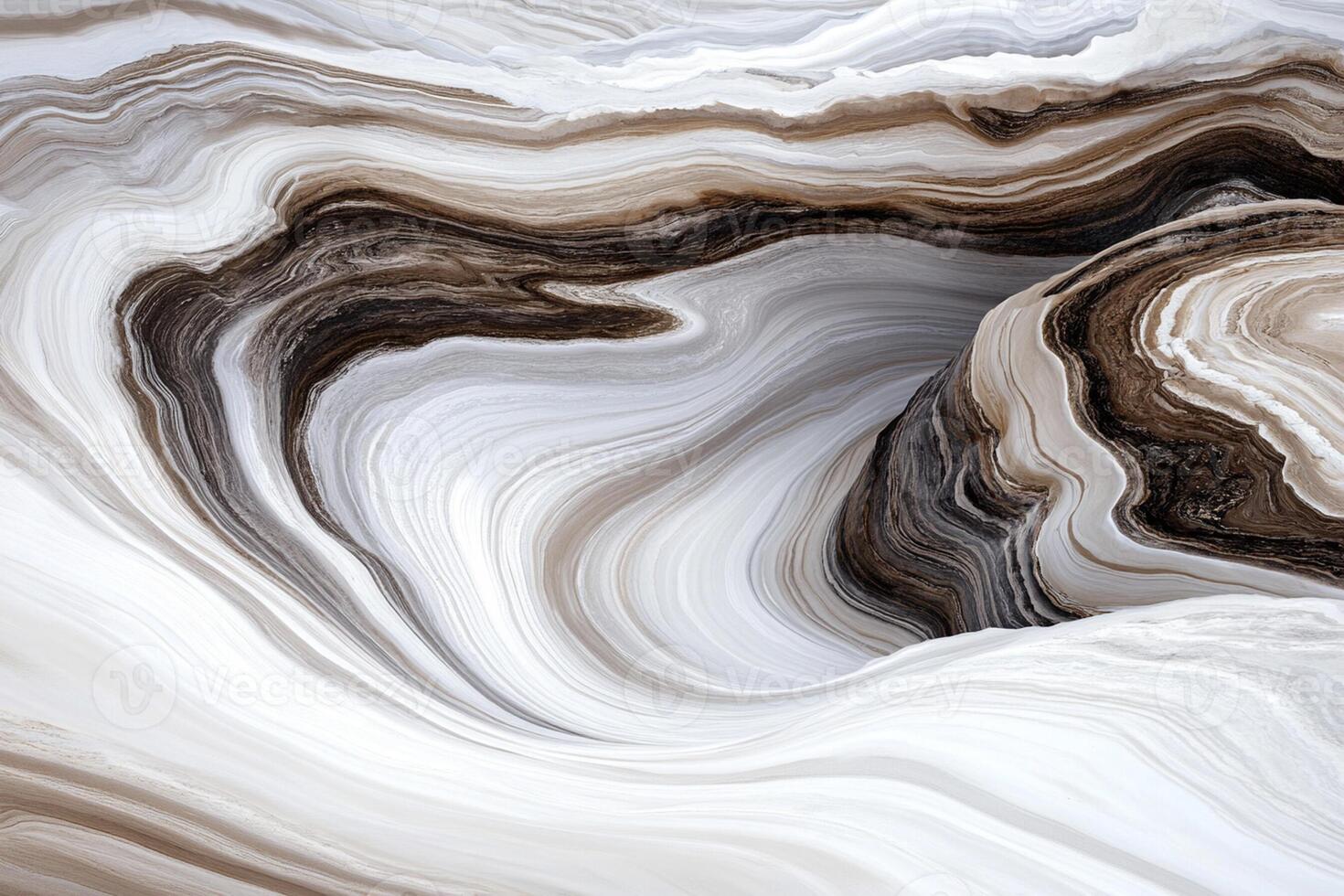 A close up of a rock with white and black swirls photo