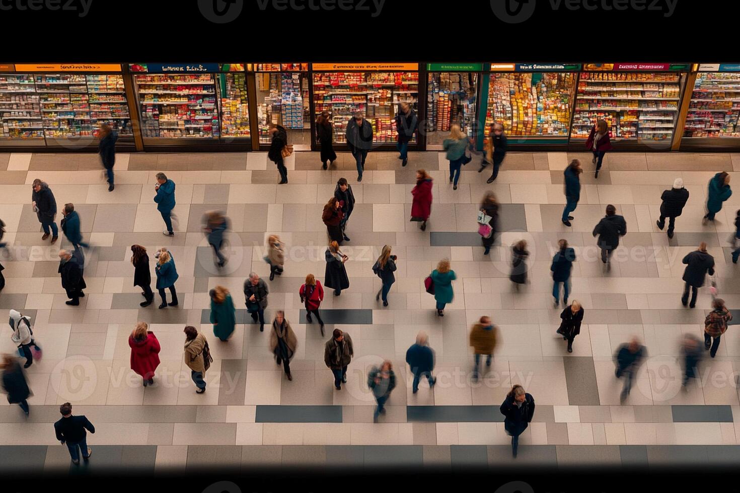 People walking in a shopping mall photo