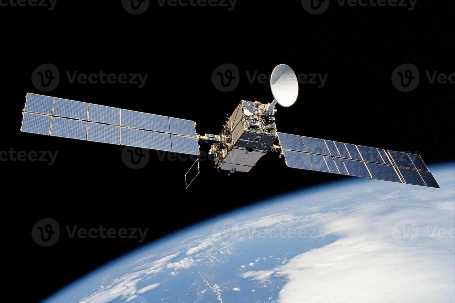 An artist's rendering of a satellite in space photo