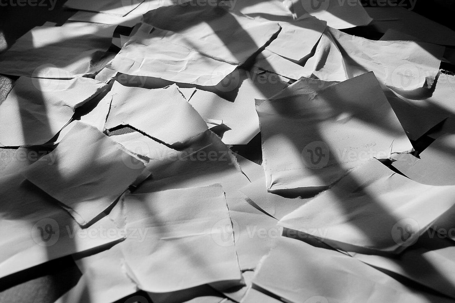 A pile of papers on a table photo