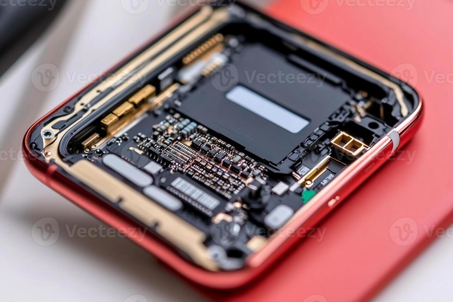 An apple watch with a motherboard inside photo