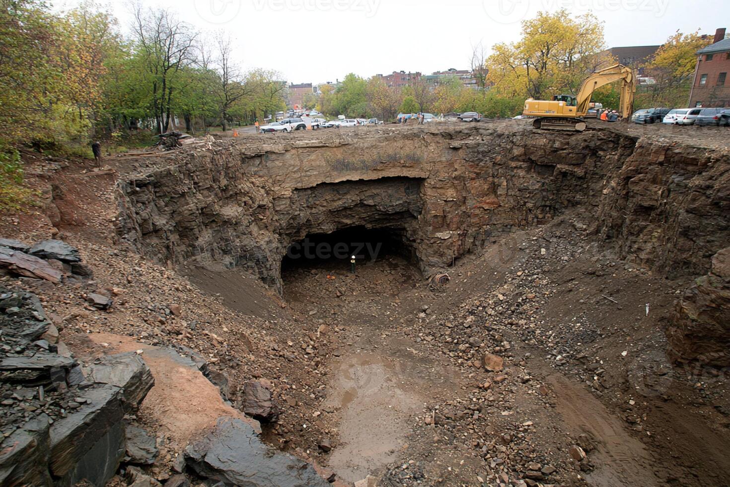 A large hole in the ground photo