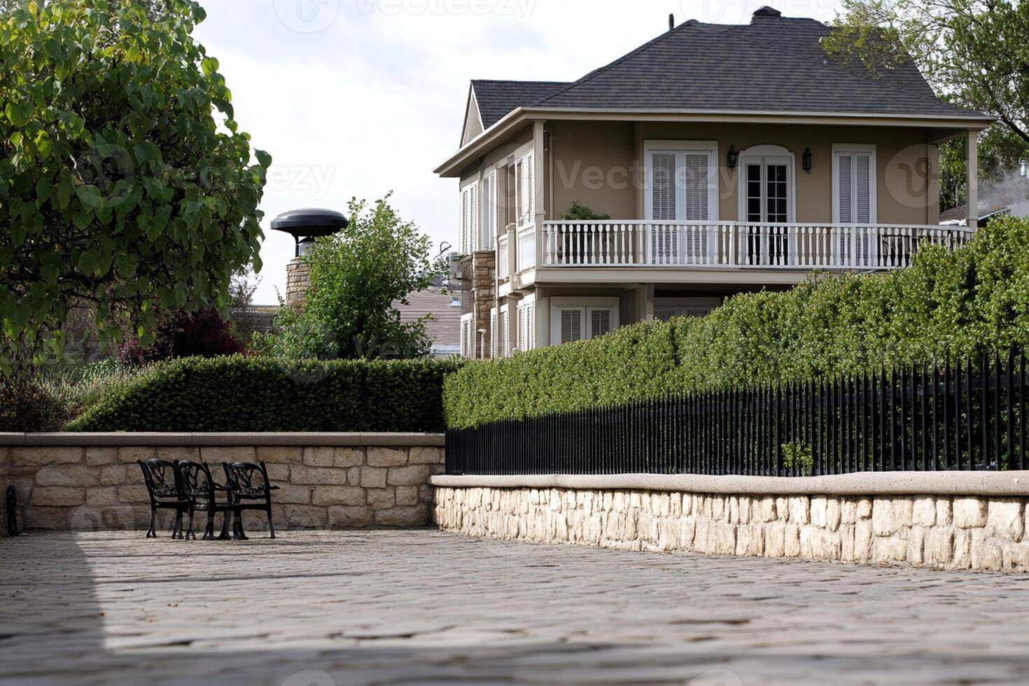 A large house with a balcony photo