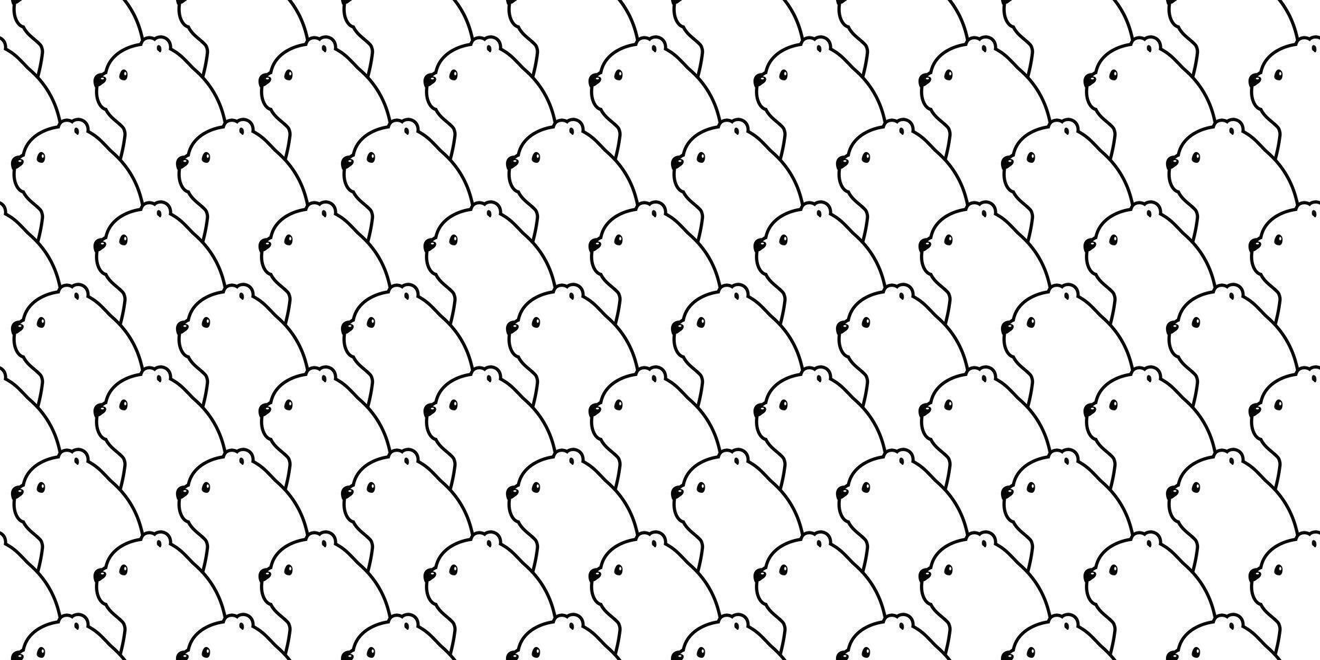 bear seamless pattern polar bear side cartoon doodle fat teddy gift wrapping paper tile background repeat wallpaper scarf isolated illustration design vector