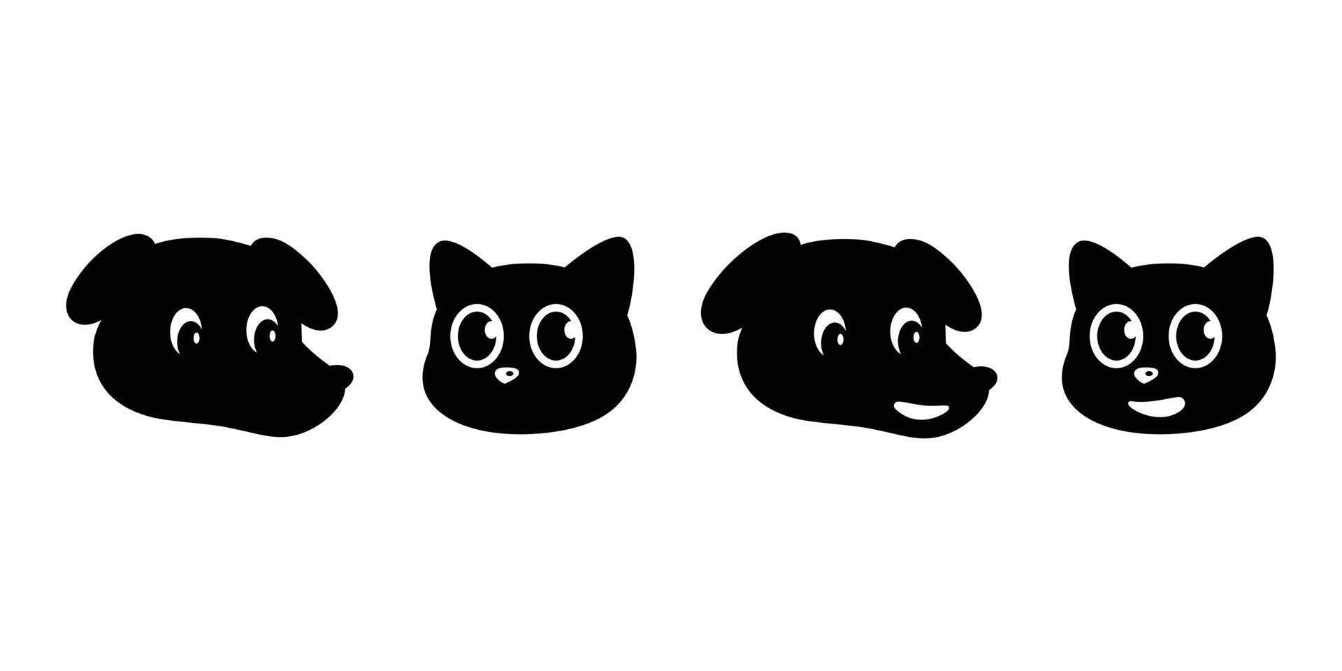 dog cat pet icon face head logo kitten calico french bulldog cartoon character puppy doodle symbol illustration isolated design vector