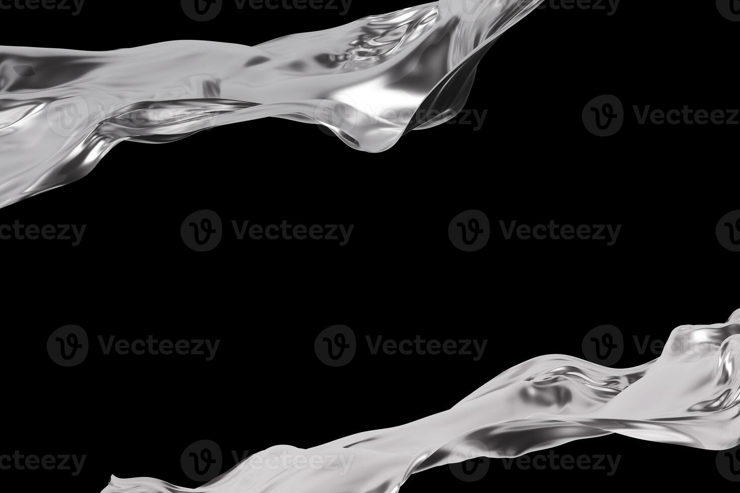 Chrome elements intertwine and flow smoothly across a deep black backdrop, creating an artistic display that emphasizes depth and movement, inviting viewers into a dynamic visual experience photo