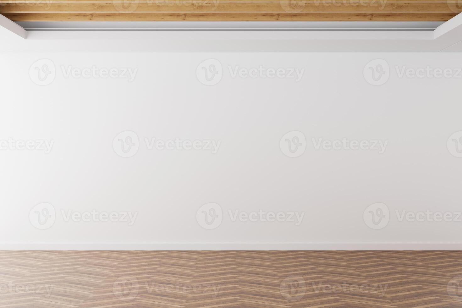 An empty interior space reveals smooth white walls and a stylish wooden ceiling, creating an inviting atmosphere for future furniture and decor. Bright and spacious design awaits personalization photo