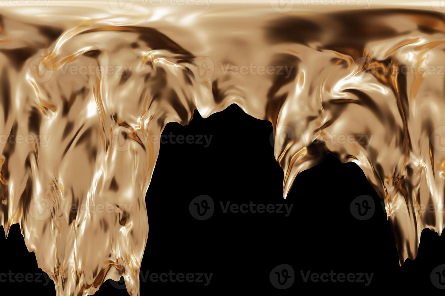 Golden shapes flow gracefully across a black background, showcasing intricate textures and movement. The design captures light beautifully, enhancing its abstract qualities and elegance photo