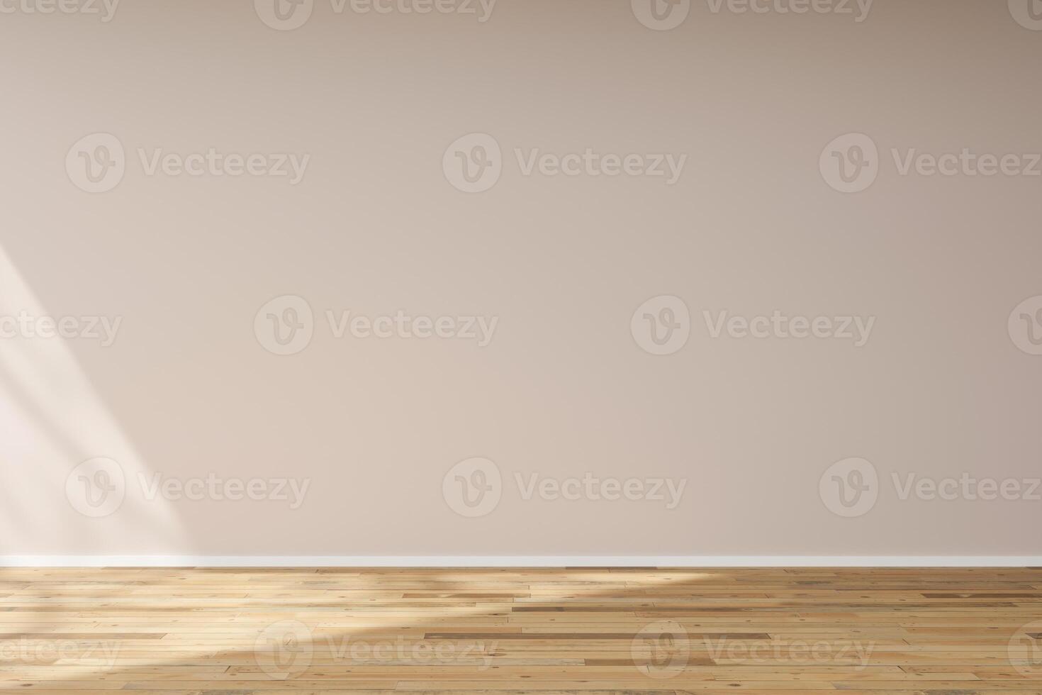 This empty room features a bare floor and plain walls, providing an ideal blank canvas for interior design. Natural light floods in, highlighting the potential for creative decor photo