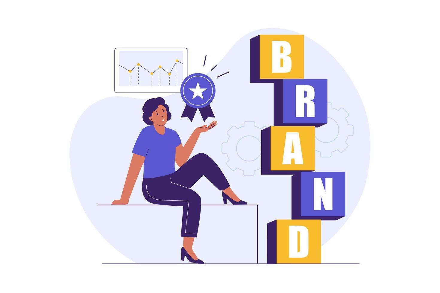 Illustration of Brand Reputation and Trust Building in Business vector