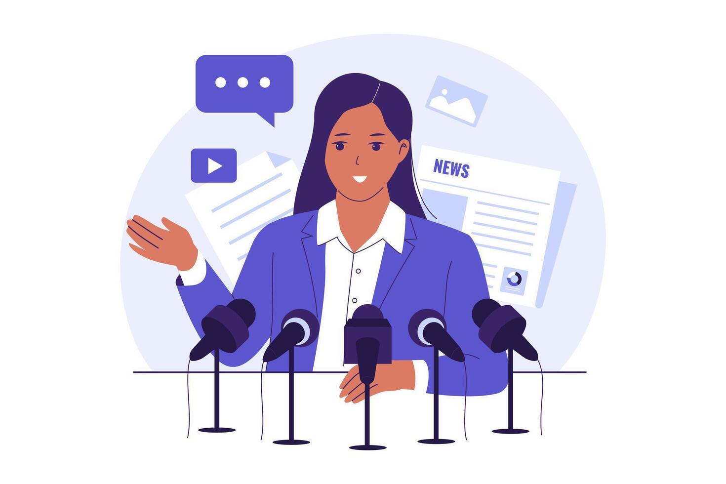 Illustration of Press Release and Media Communication Strategy vector