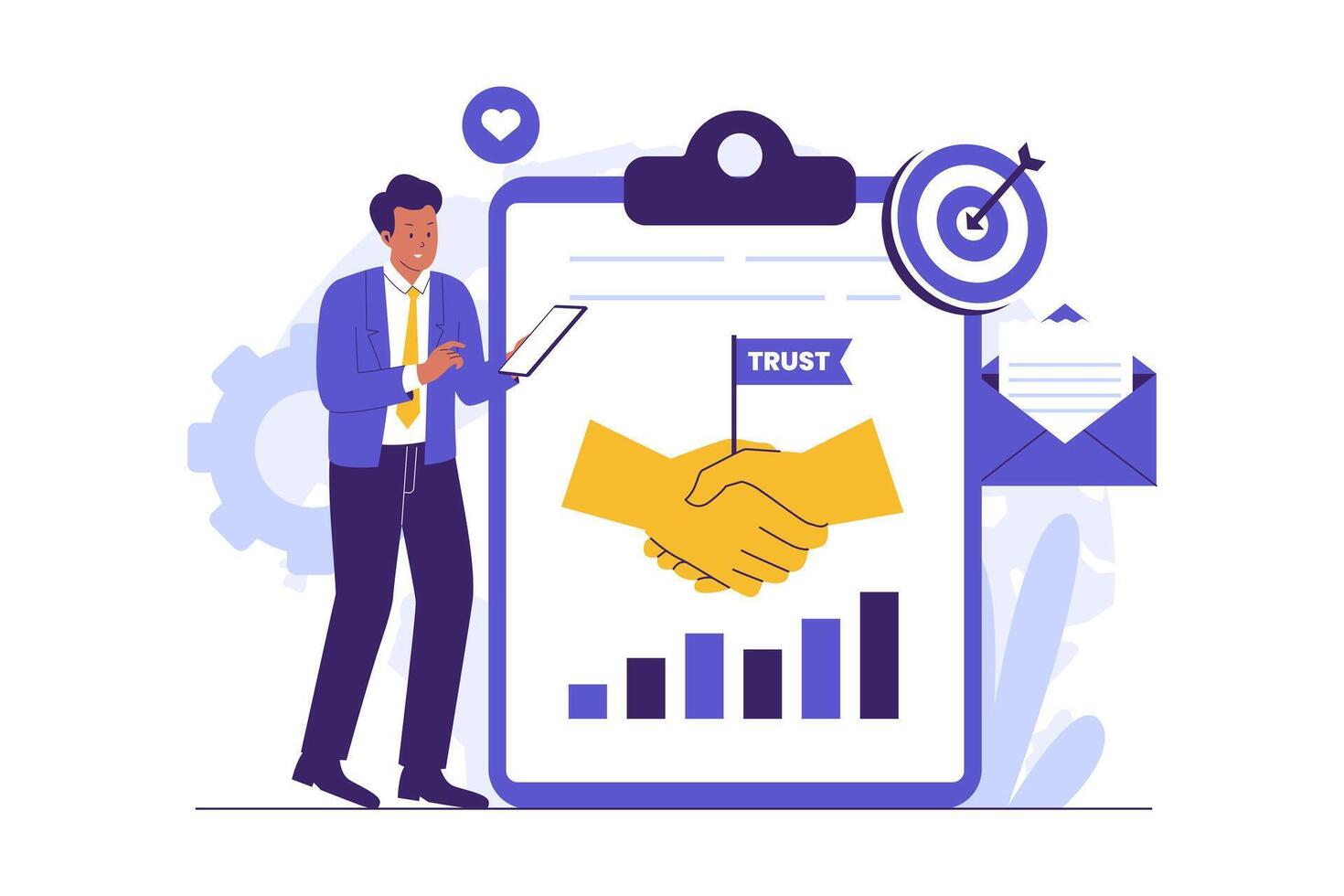 Illustration of Public Trust and Business Relationship Building vector