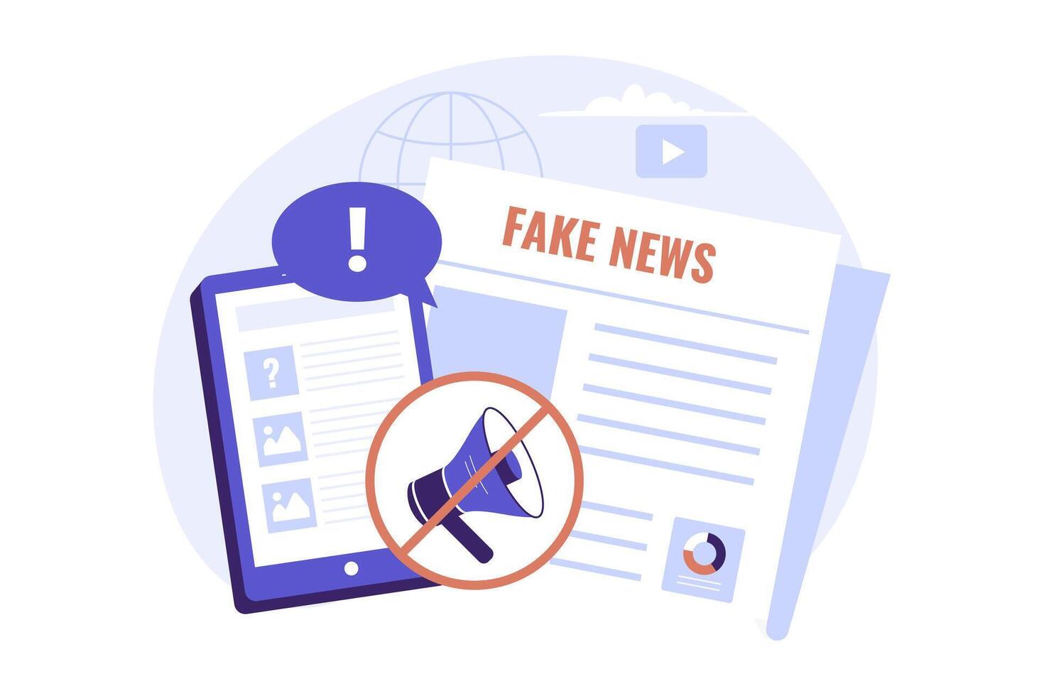 Illustration of Fake News and Misinformation in Digital Media vector