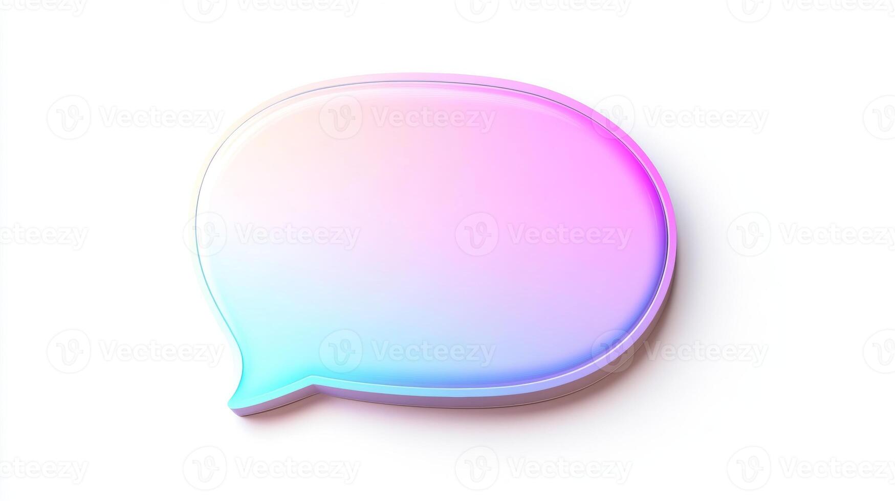Blank paper speech bubble on a white background suitable for customizable chat stickers and dialogue applications photo