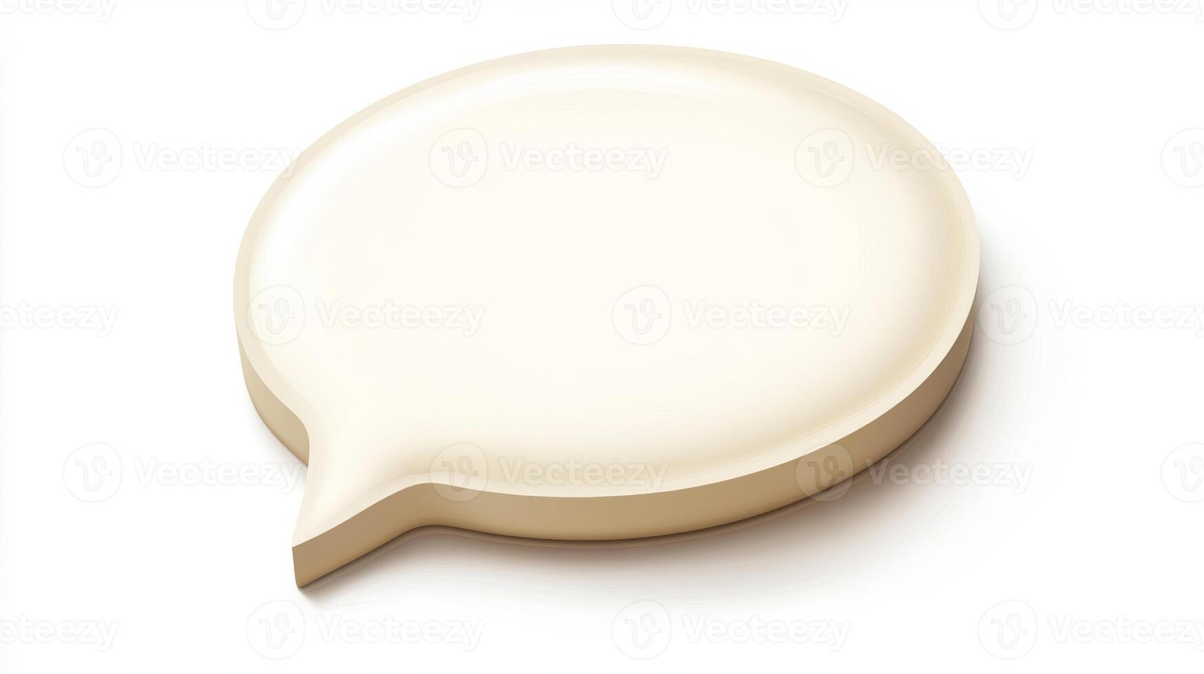 Blank paper speech bubble symbol on a white background ready for text input or creative design ideas in modern communication photo