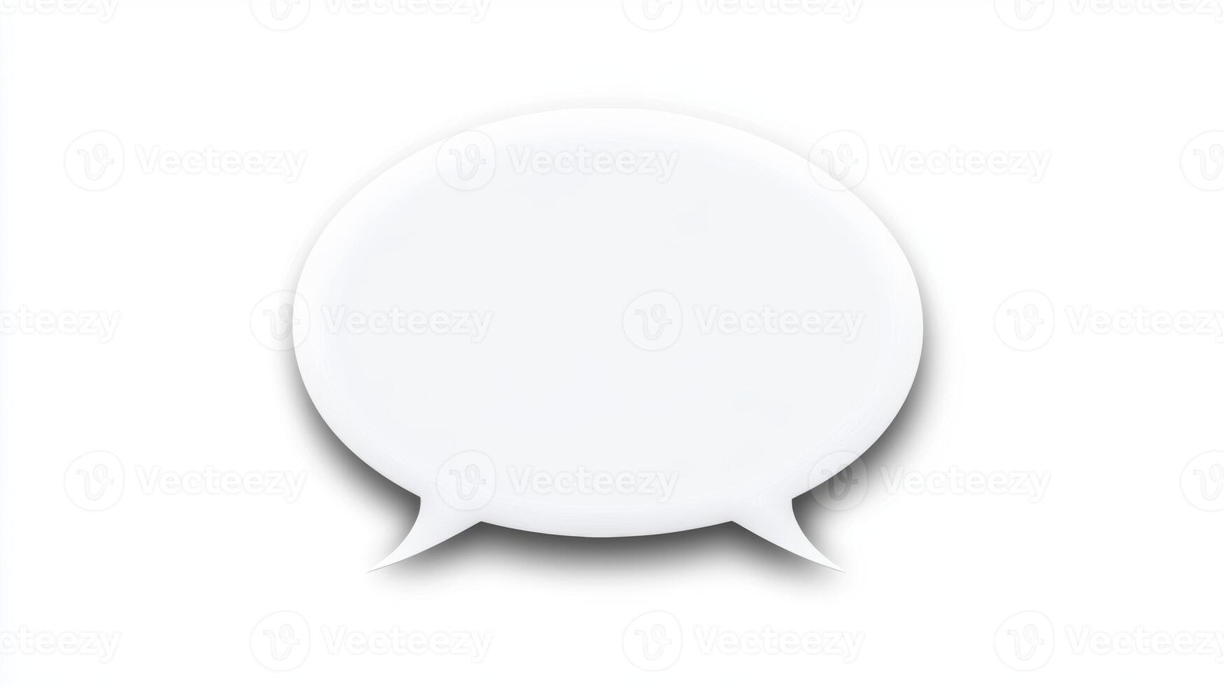 Blank paper speech bubble on a white background, perfect for creative dialogues and communication elements in design projects photo