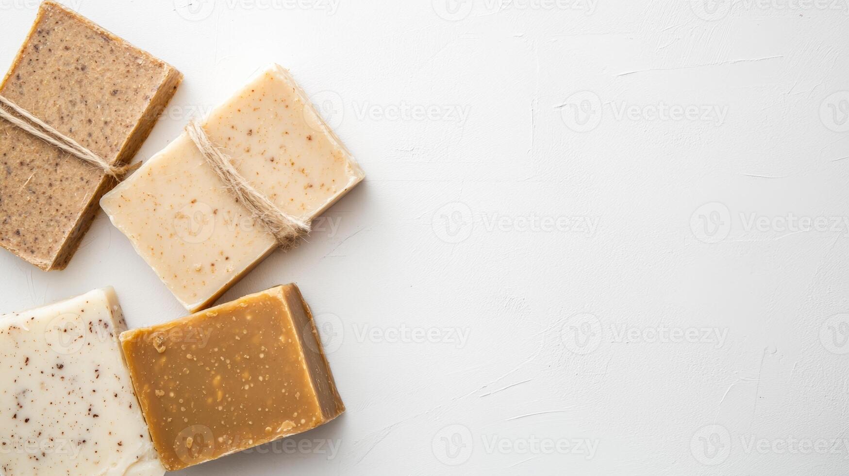 Craft paper mockup featuring organic soaps on a white background, highlighting zero waste for small businesses photo