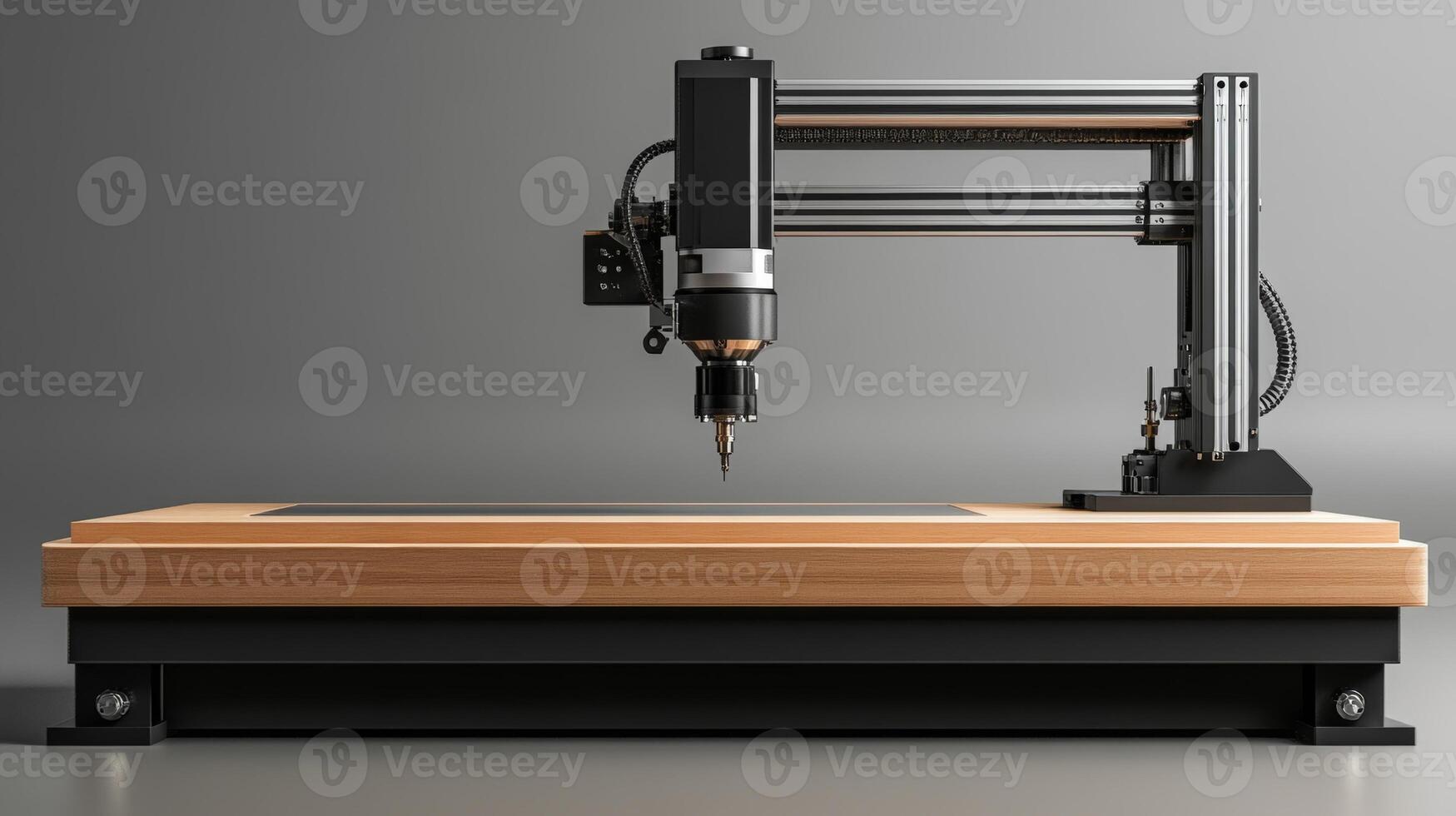 Modern CNC machine in a well-lit workshop, demonstrating precision cutting capabilities and ready for use photo