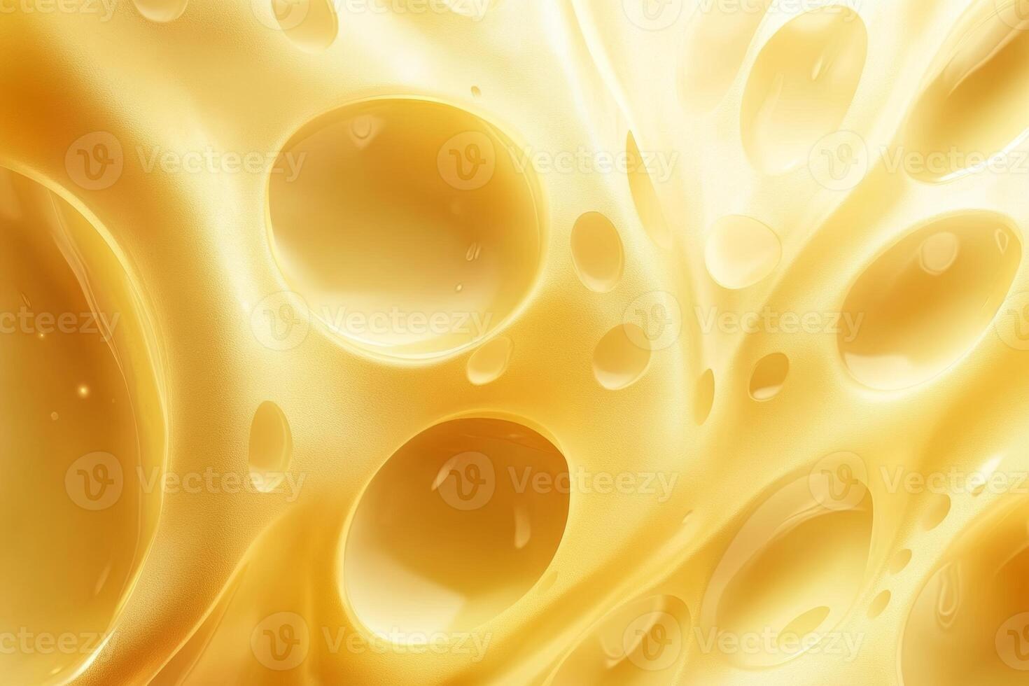 Fresh yellow cheese background showcasing a distinctive texture with large holes, creating a unique visual appeal photo