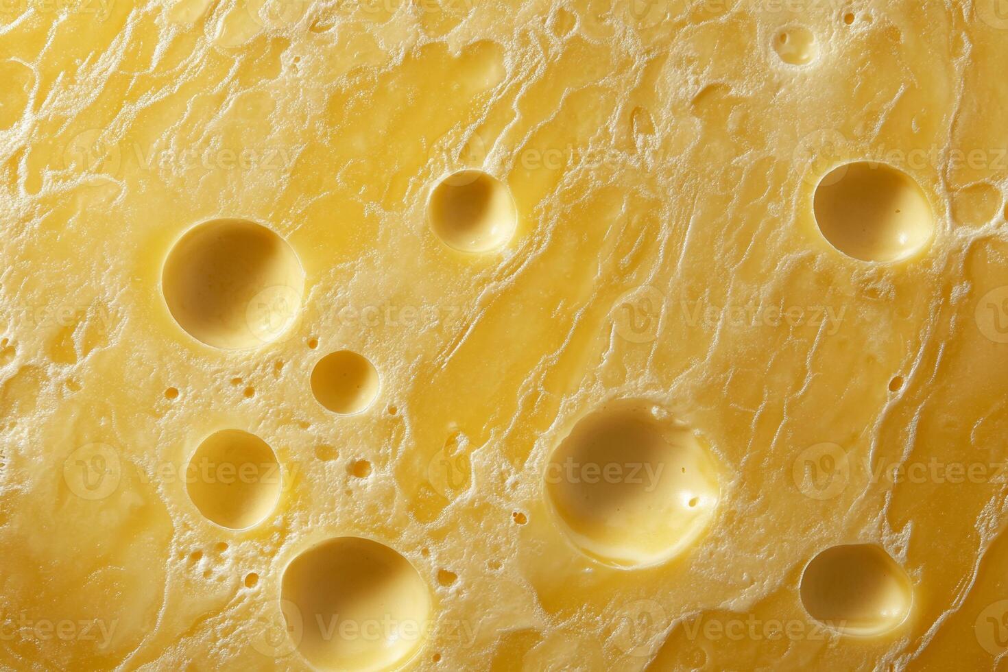 A textured view of fresh yellow cheese with characteristic holes from a dairy farm captured in natural light photo