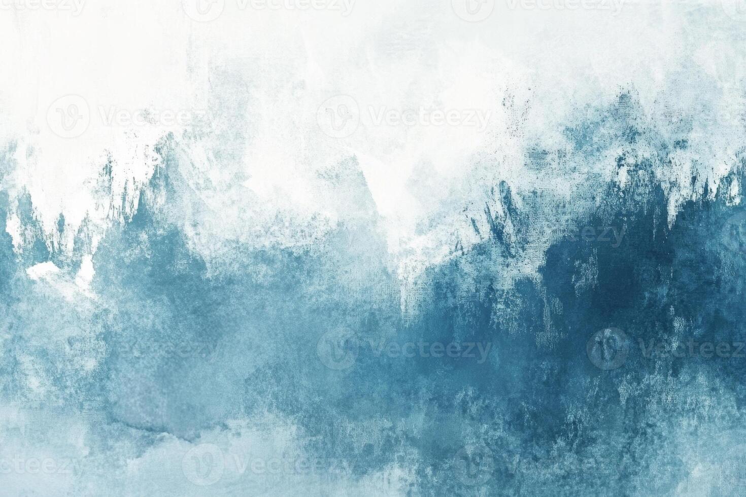 Aqua abstract brush marks create a textured landscape on a light canvas with oil paint in a serene artistic expression photo