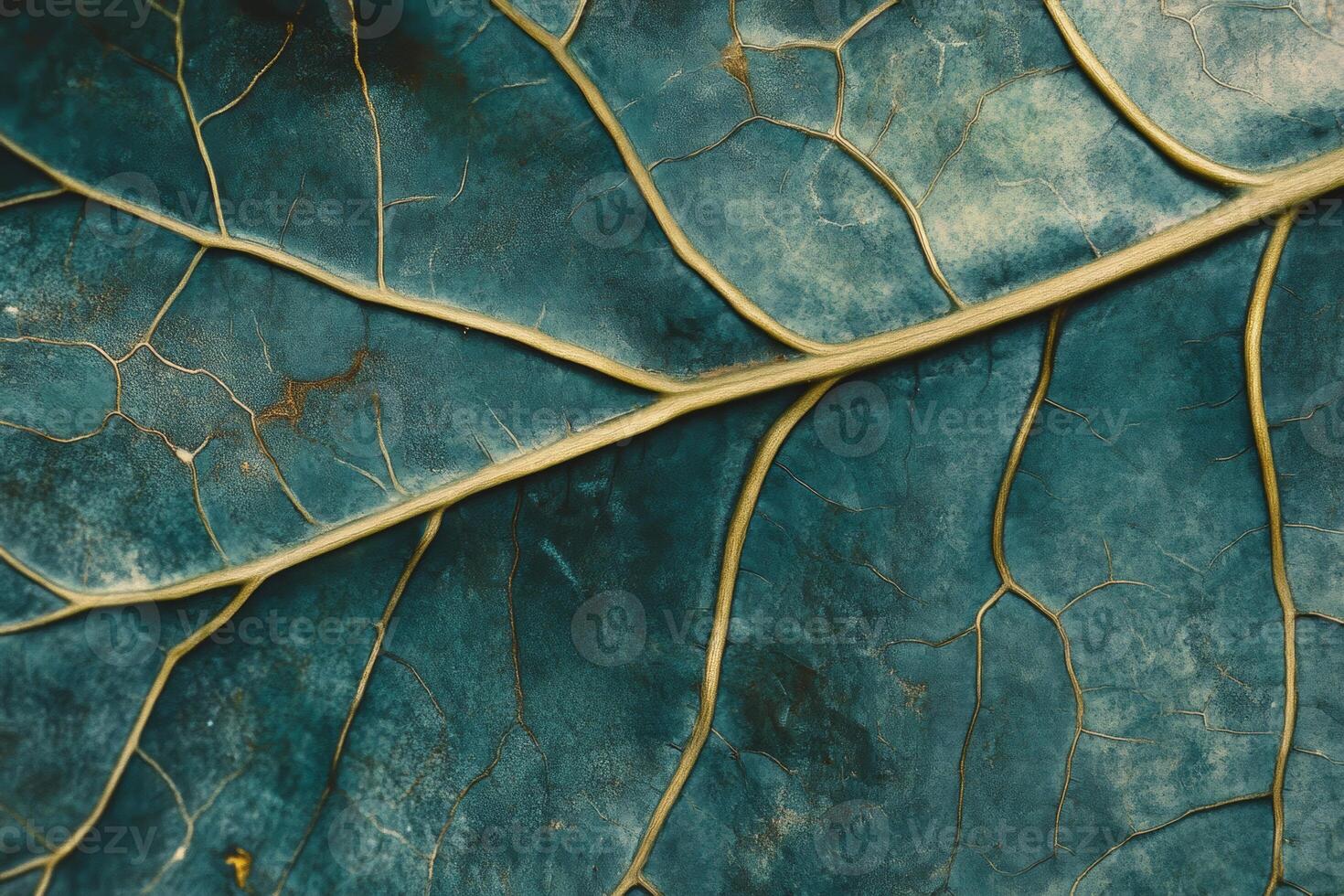 Close-up of a leaf's surface revealing intricate veins and vibrant green hues illuminated by natural light in a serene outdoor setting photo