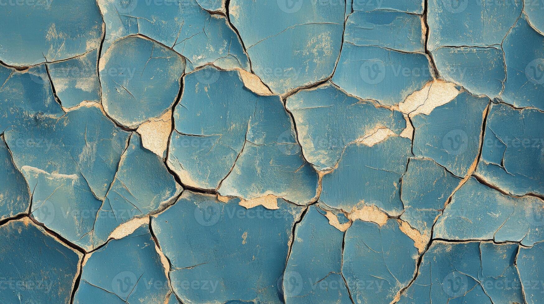 Cracked blue wall texture in a weathered urban setting highlighting layers of history and decay photo