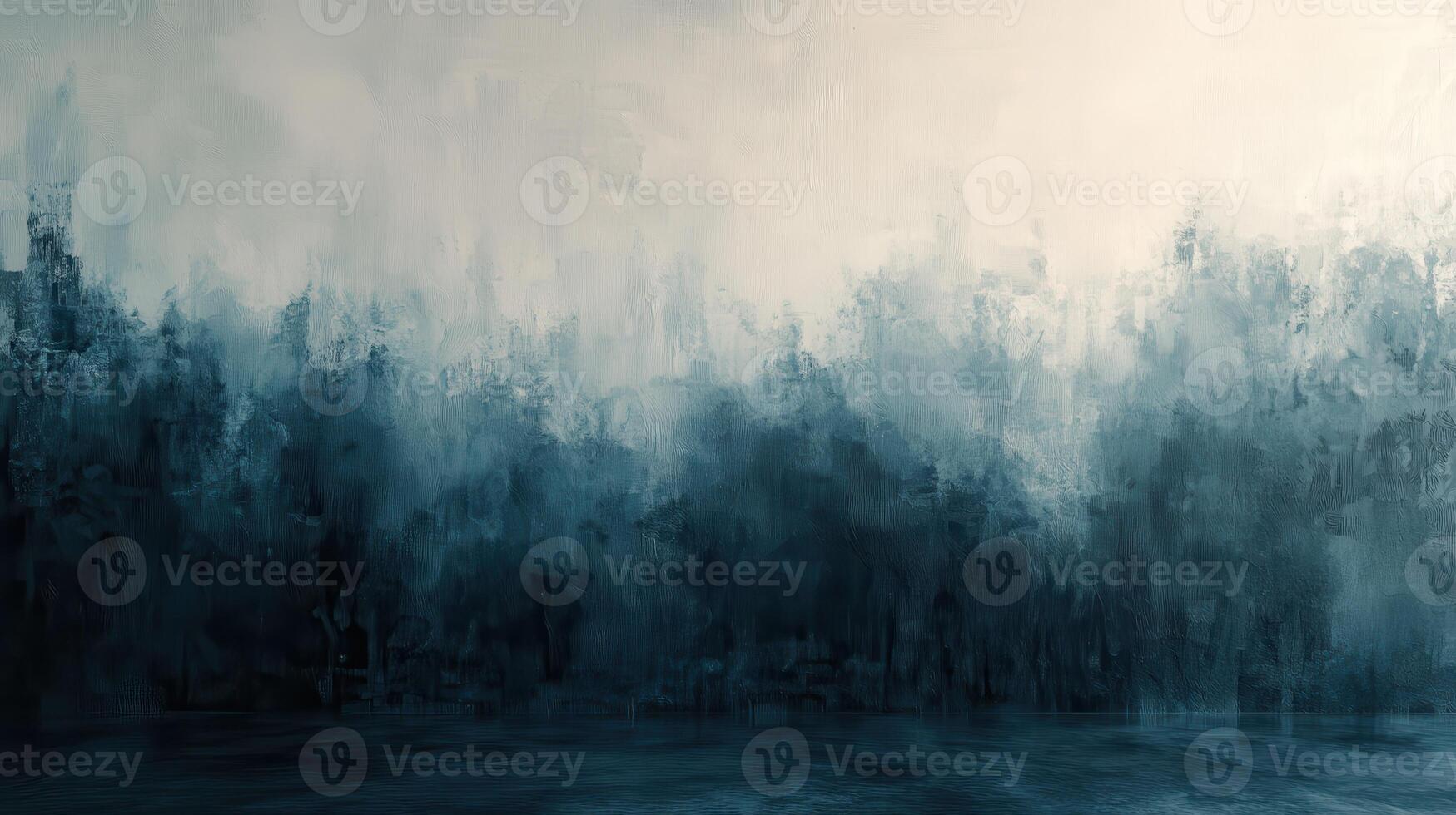 Dark misty forest landscape, moody atmosphere, background for website design photo