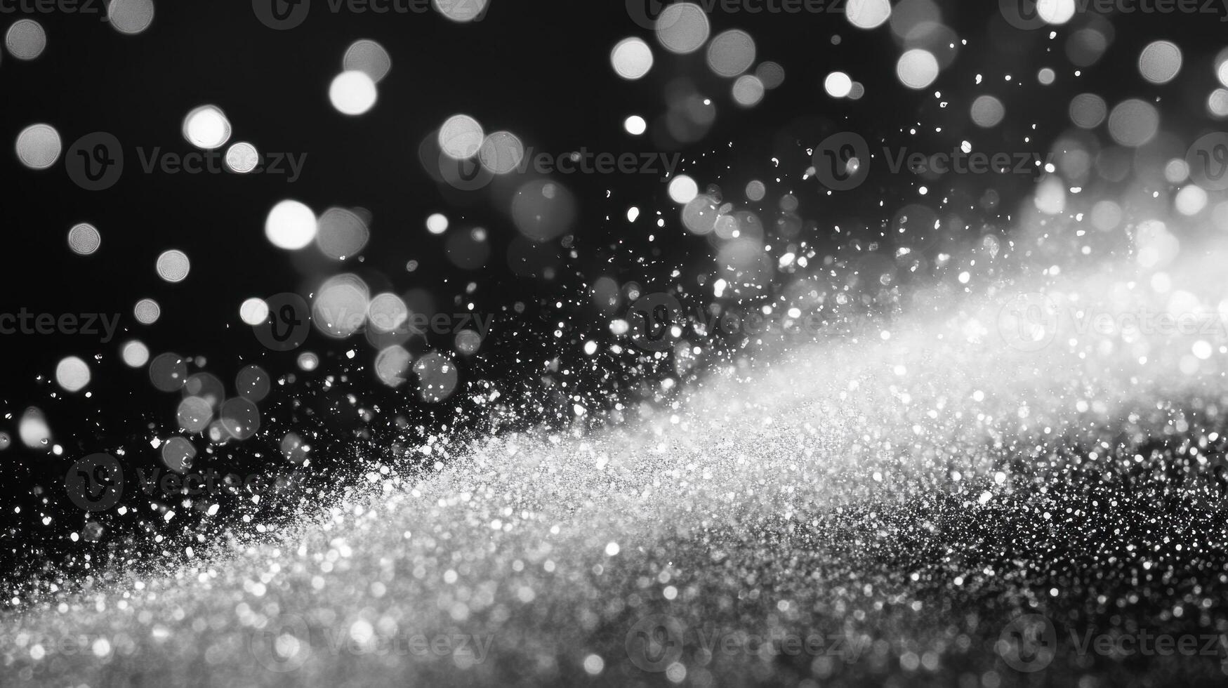 Sparkling glitter texture, dark background, bokeh lights, abstract design photo