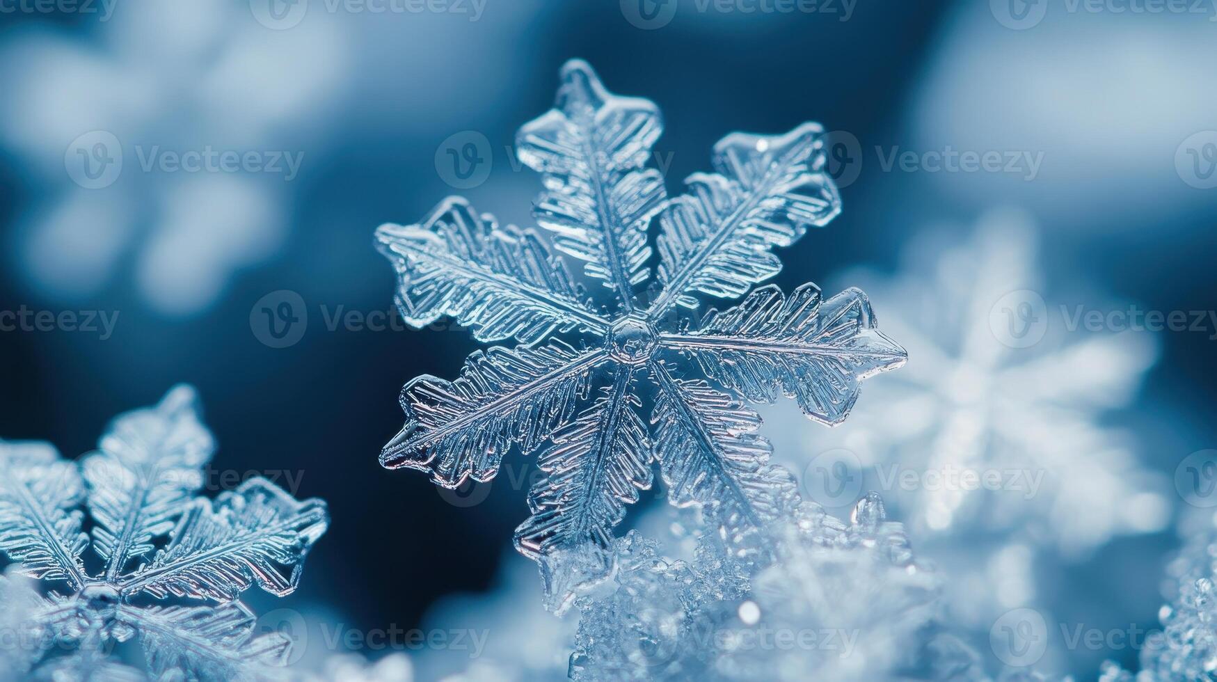 Close-up Snowflake Winter Nature Macro Photography photo