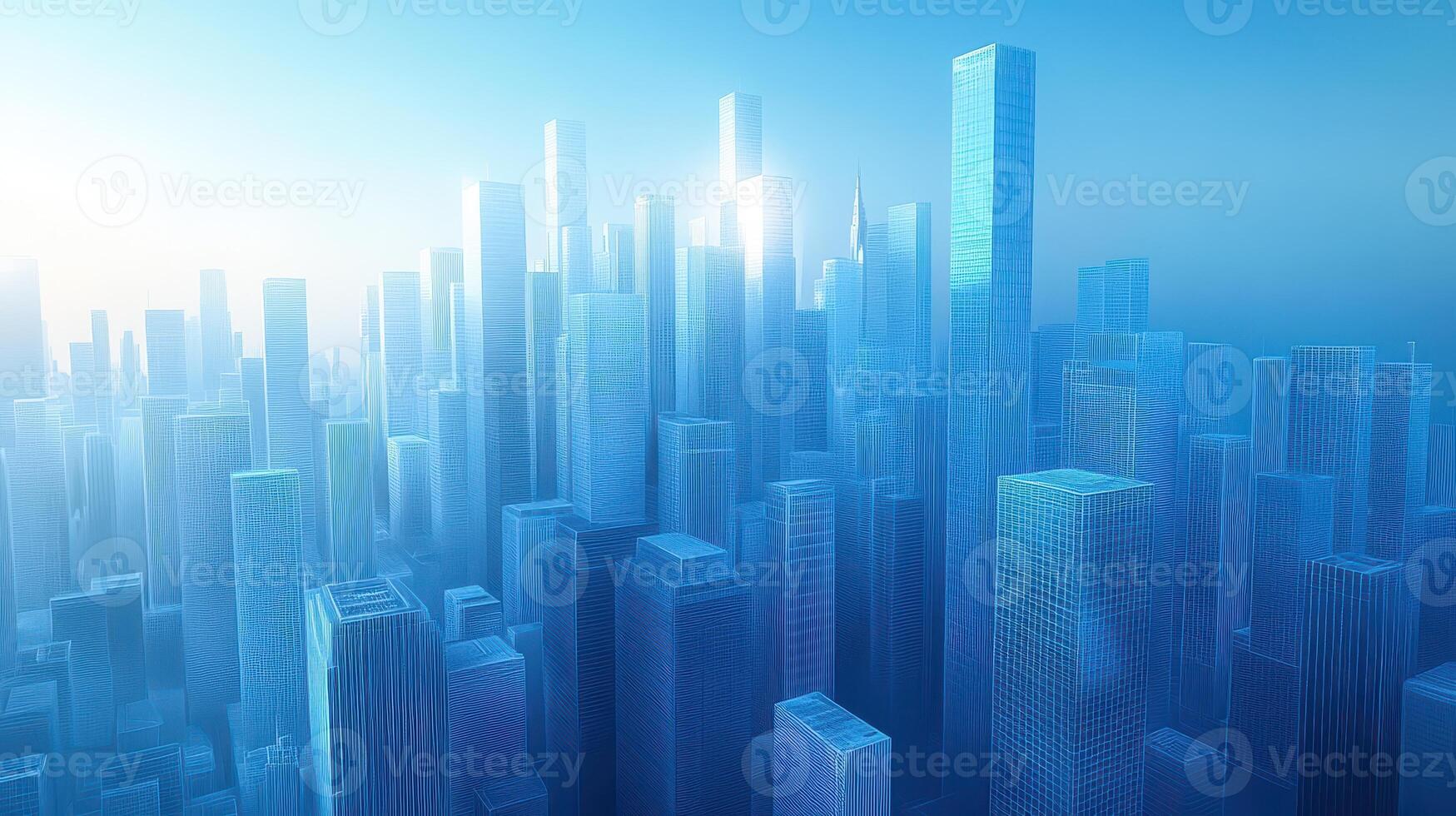 Cityscape sunrise, aerial view, urban development, modern architecture, business background photo