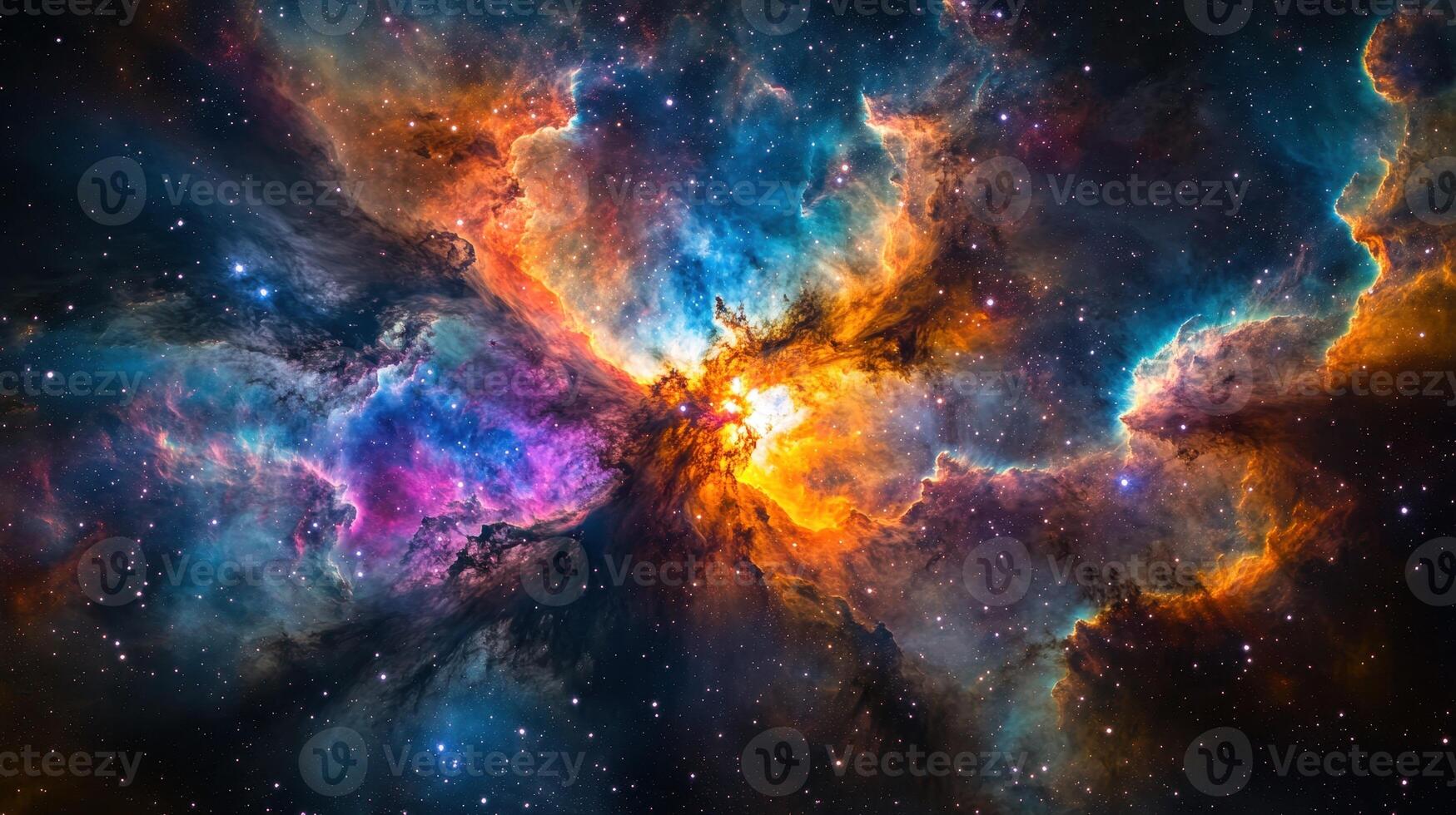 Cosmic Nebula, vibrant colors, stellar birth, deep space background, science education photo