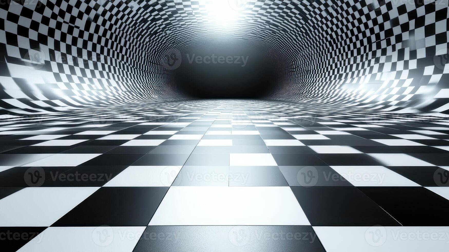 Checkered tunnel, perspective, light, speed, racing, abstract, background, design photo