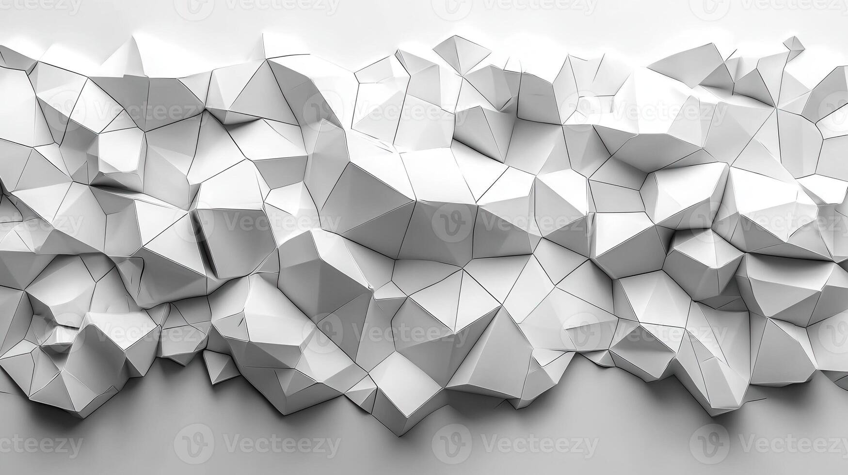 Abstract white geometric texture, 3D render, wall background, design element photo