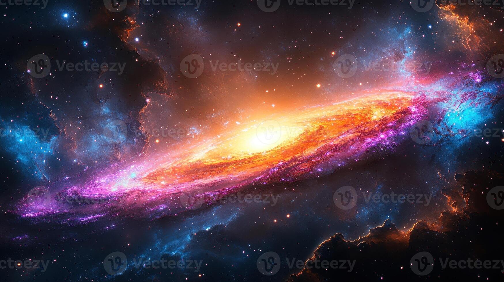 Cosmic Spiral Galaxy, vibrant nebula, stellar dust, space exploration background photo