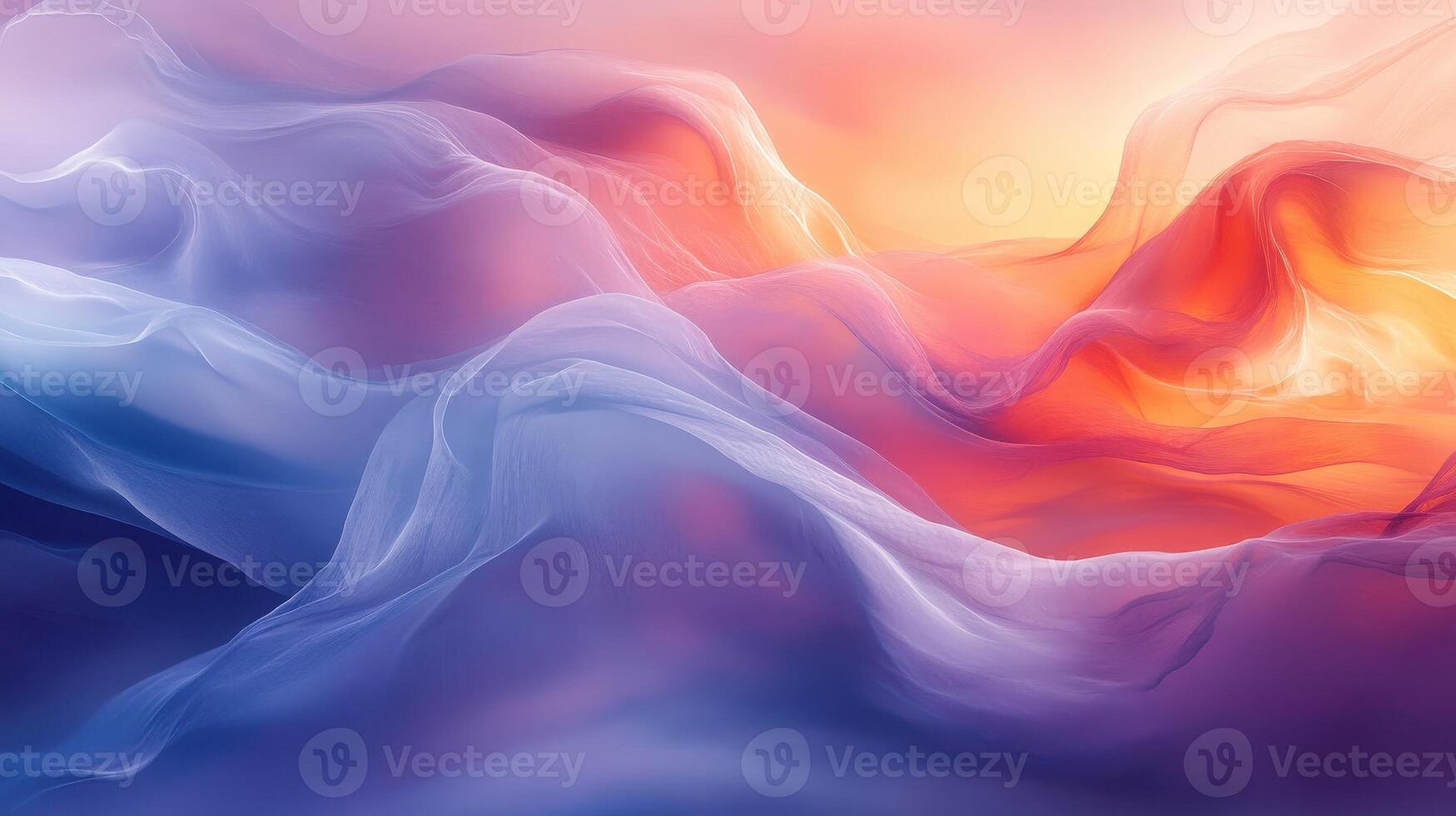 Abstract colorful flowing fabric, sunset backdrop, design element photo