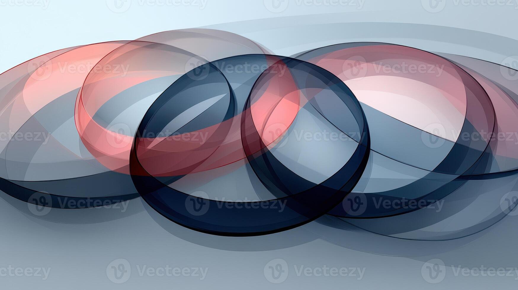 Abstract rings, flowing design, gray background, website banner photo