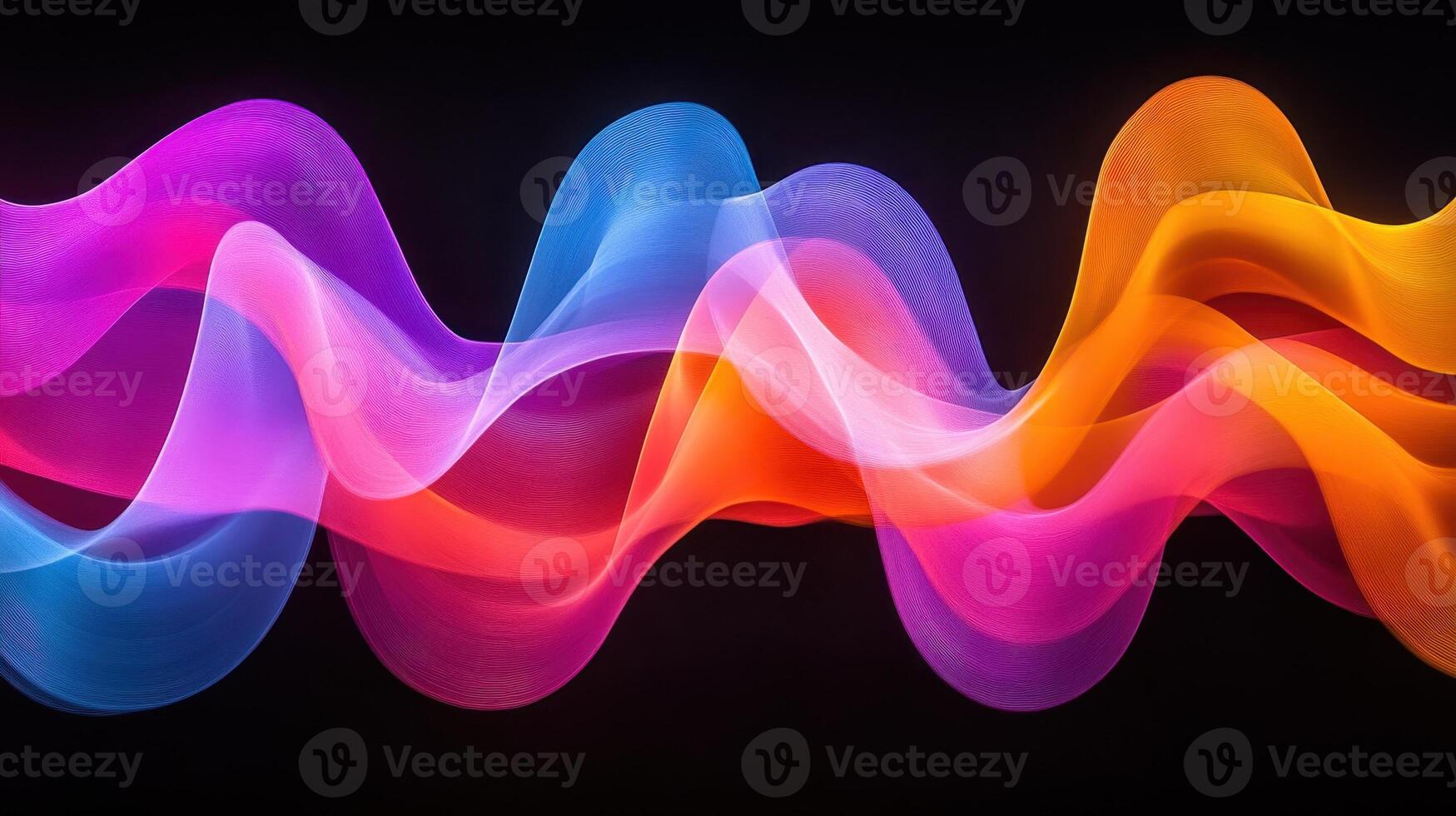 Colorful abstract waves flowing, dark background, digital art, website banner photo