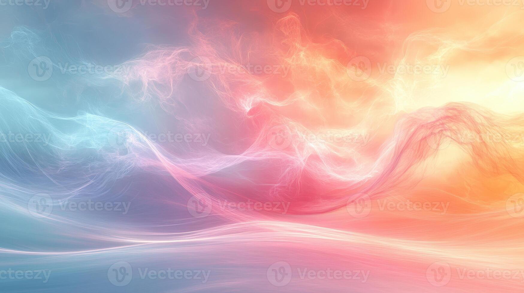 Colorful abstract cloudscape, ethereal landscape background, design element photo